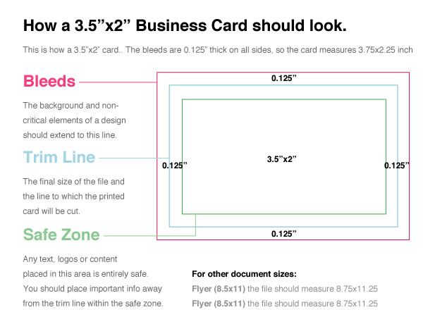 standard business card size template