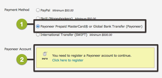 Payoneer options